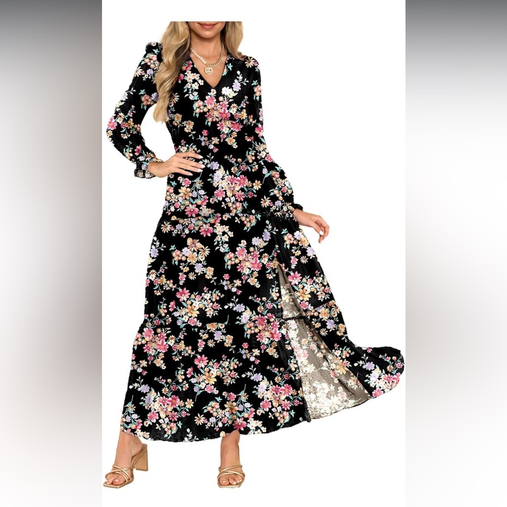 NWT Dokotoo Long, Sheer Sleeve Maxis